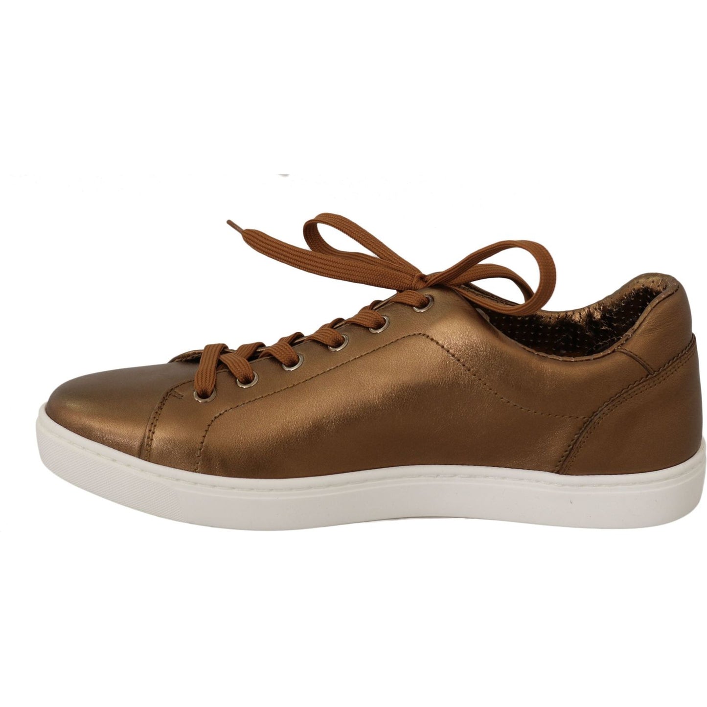 Dolce & Gabbana Gold Leather Mens Casual Sneakers