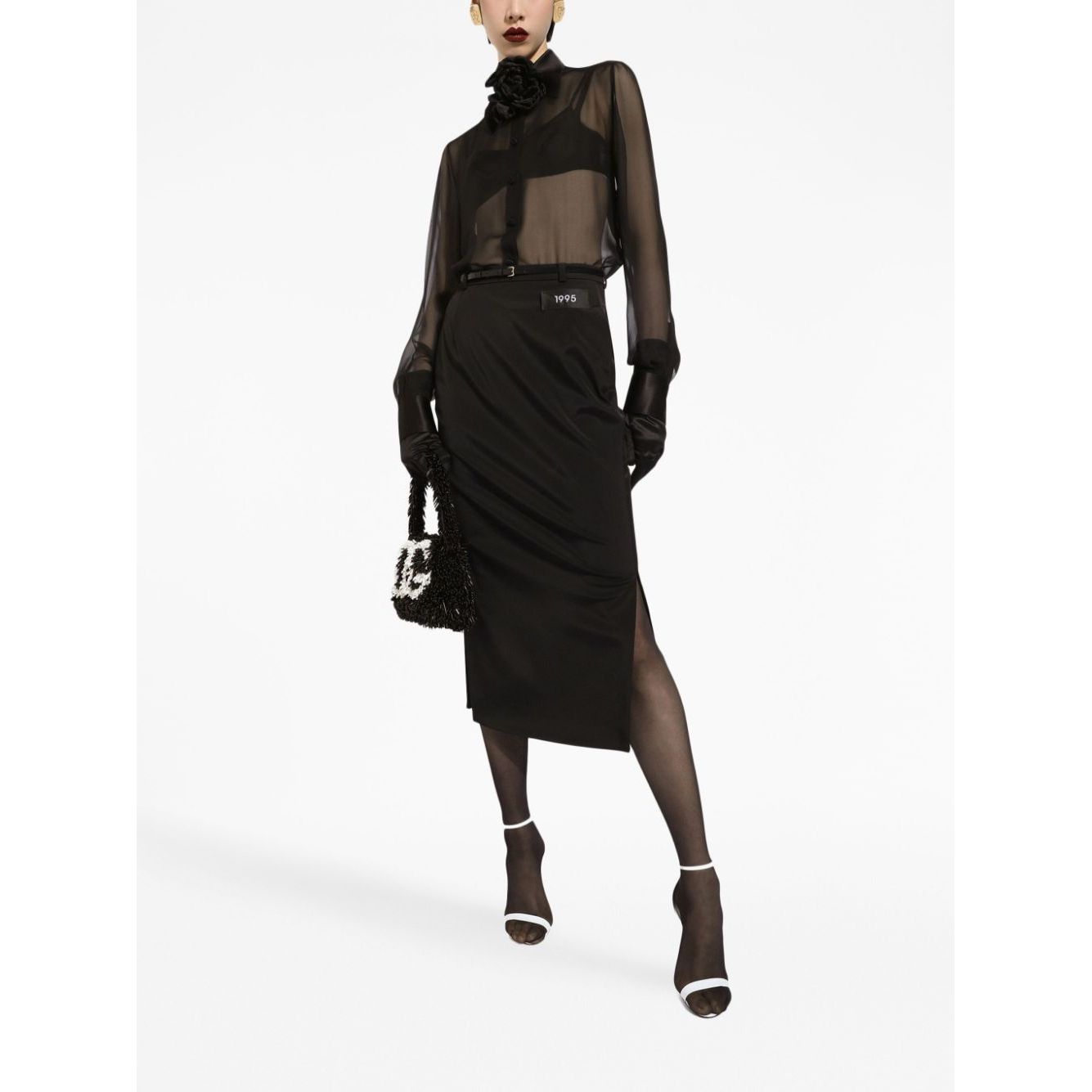 Dolce & Gabbana Silk chiffon shirt with satin details Shirts