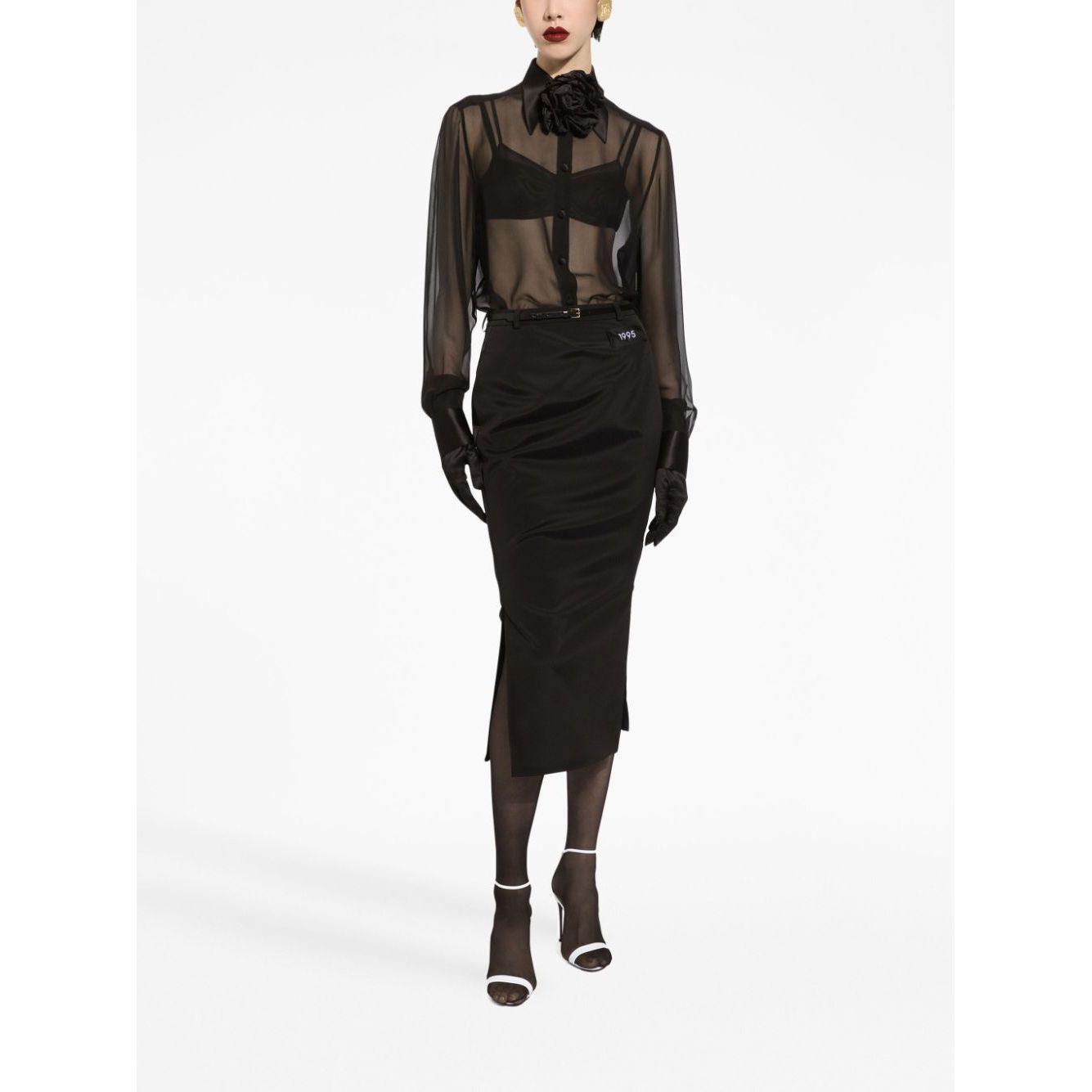 Dolce & Gabbana Silk chiffon shirt with satin details Shirts