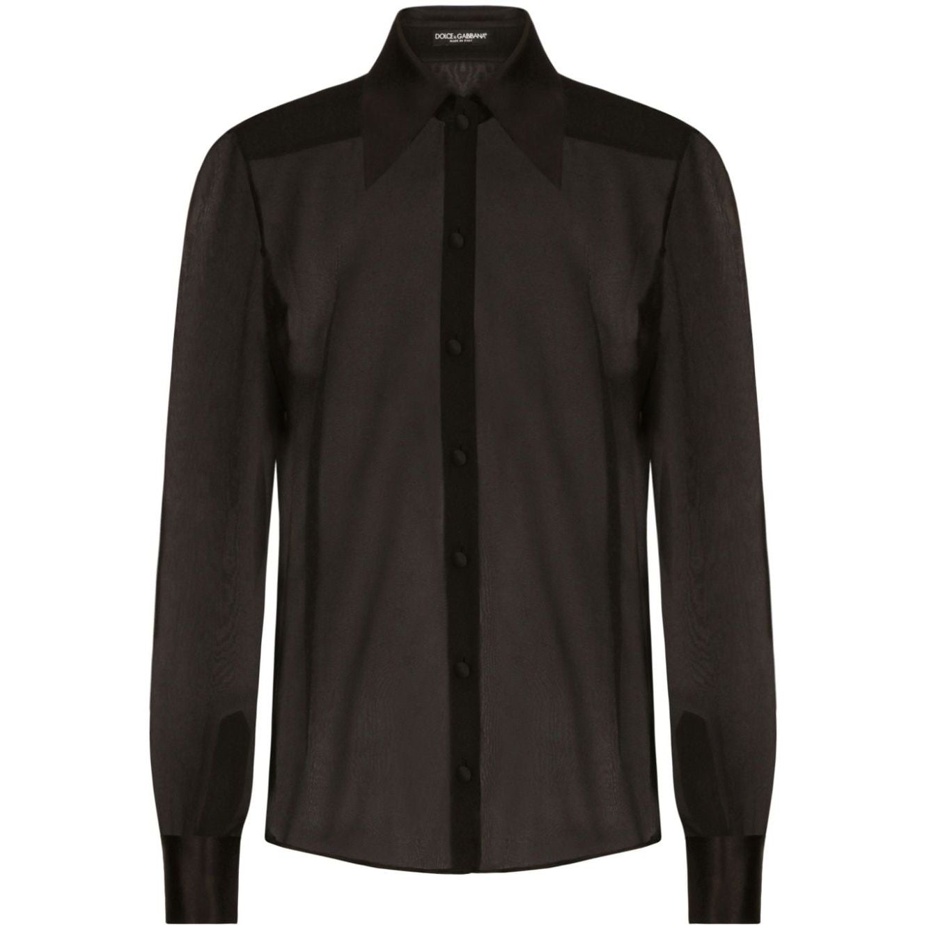 Dolce & Gabbana Silk chiffon shirt with satin details Shirts