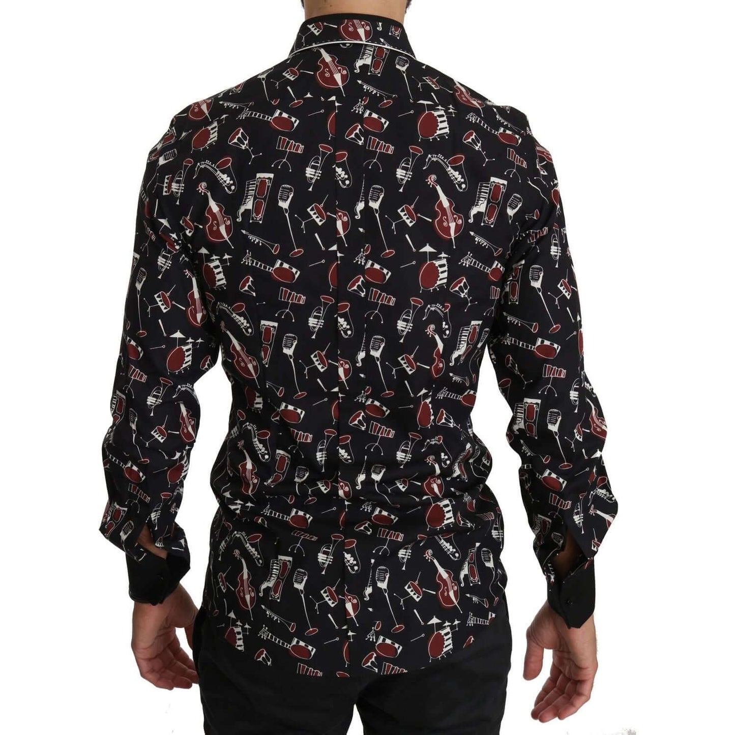 Dolce & Gabbana Black Musical Instrument Slim fit Shirt