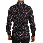 Dolce & Gabbana Black Musical Instrument Slim fit Shirt