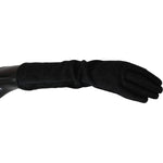 Dolce & Gabbana Black Gray Mid Arm Length Mittens Wool Gloves LB1021-7.5