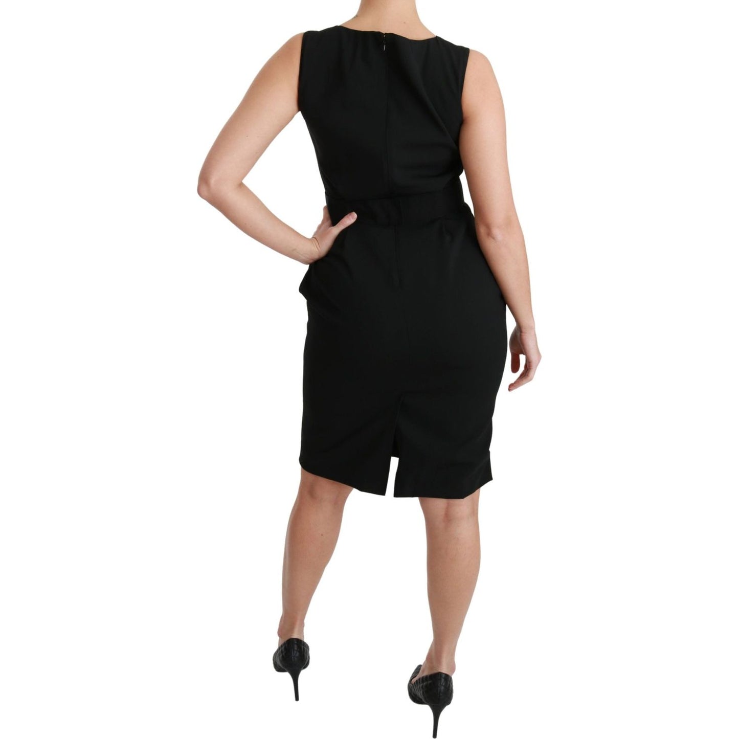 Dolce & Gabbana Black Sheath Stretch Formal Dress DR2165-48