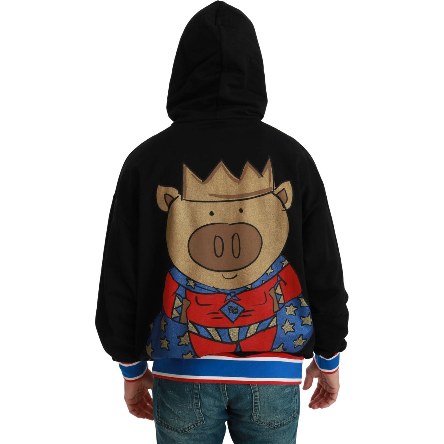 Dolce & Gabbana Black Sweater Pig of the Year Hooded TSH4613-44