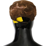 Costume National Brown Newsboy Beret Cabbie Fedora Hat