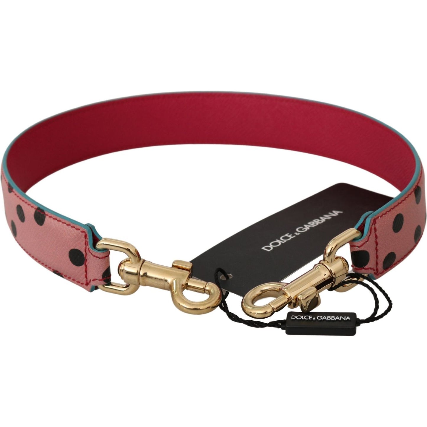 Dolce & Gabbana Pink Polka Dot Leather Shoulder Strap