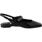 Jimmy Choo Elegant Black Patent Flats with Crystal Accent 192954629175