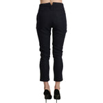 Ermanno Scervino Black High Waist Capri Cropped Cotton Pants PAN71131-40