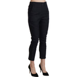 Ermanno Scervino Black High Waist Capri Cropped Cotton Pants PAN71131-40