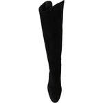 Dolce & Gabbana Black Suede Knee High Flat Boots Shoes LA8153-35