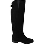 Dolce & Gabbana Black Suede Knee High Flat Boots Shoes LA8153-35