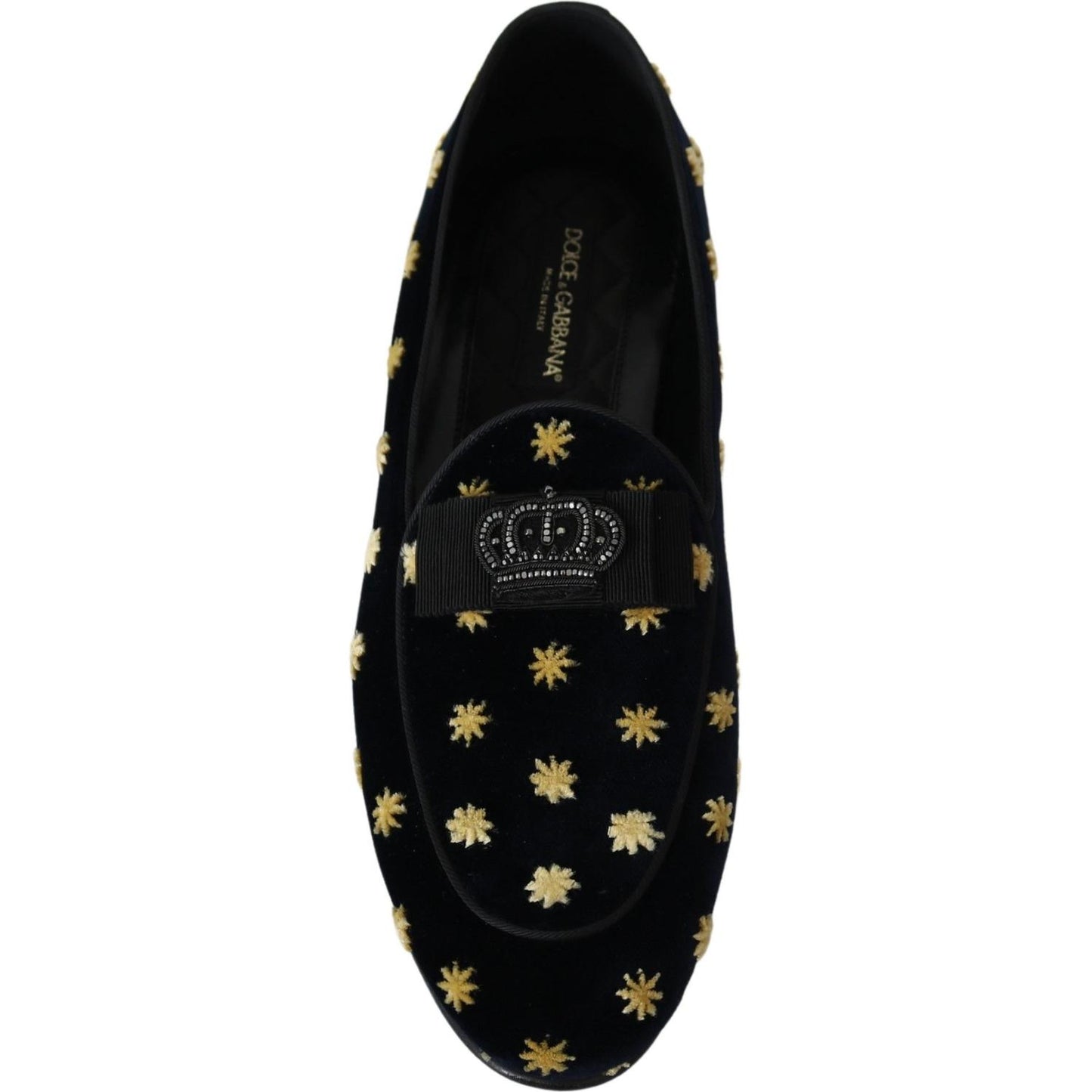 Dolce & Gabbana Blue Velvet Crown Slippers Loafers Shoes MV3485-39