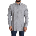 Dolce & Gabbana Black White Checkered GOLD Dress Cotton Shirt TSH5466-38