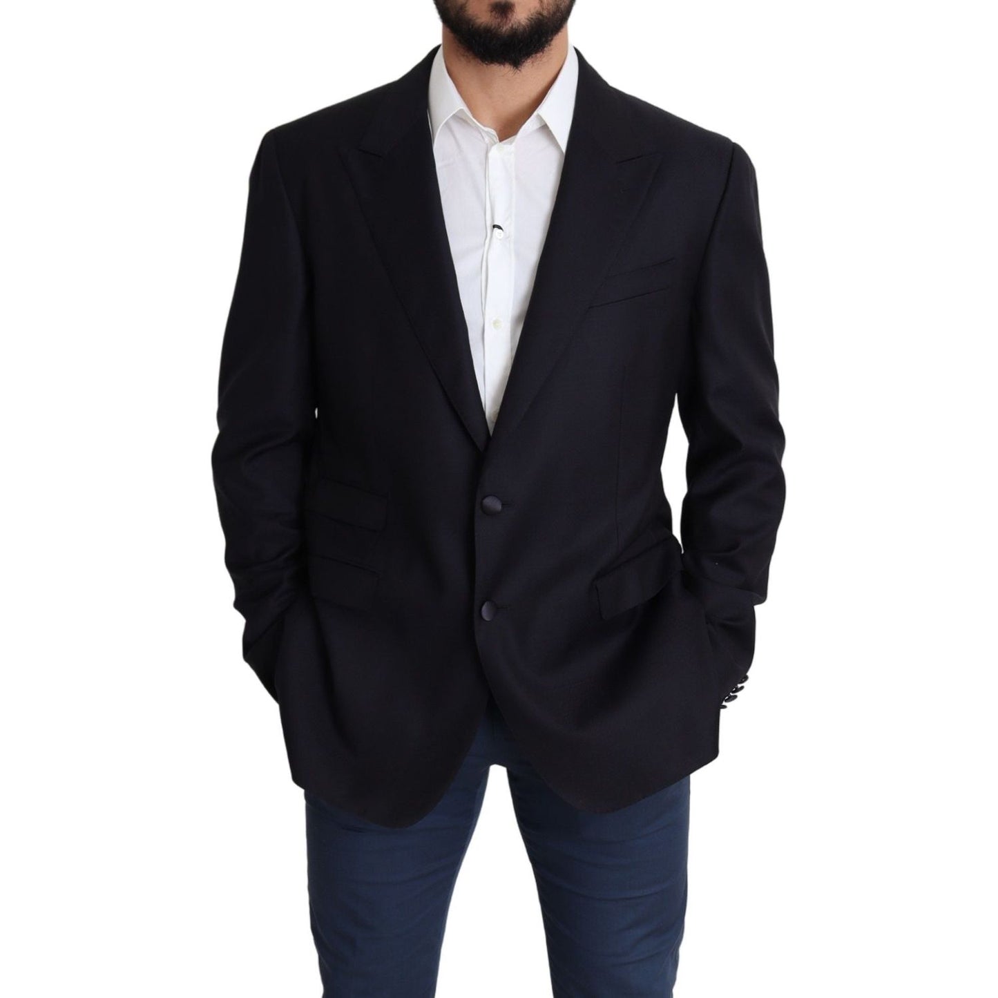 Dolce & Gabbana Black Wool Single Breasted NAPOLI Blazer KOS1829-56