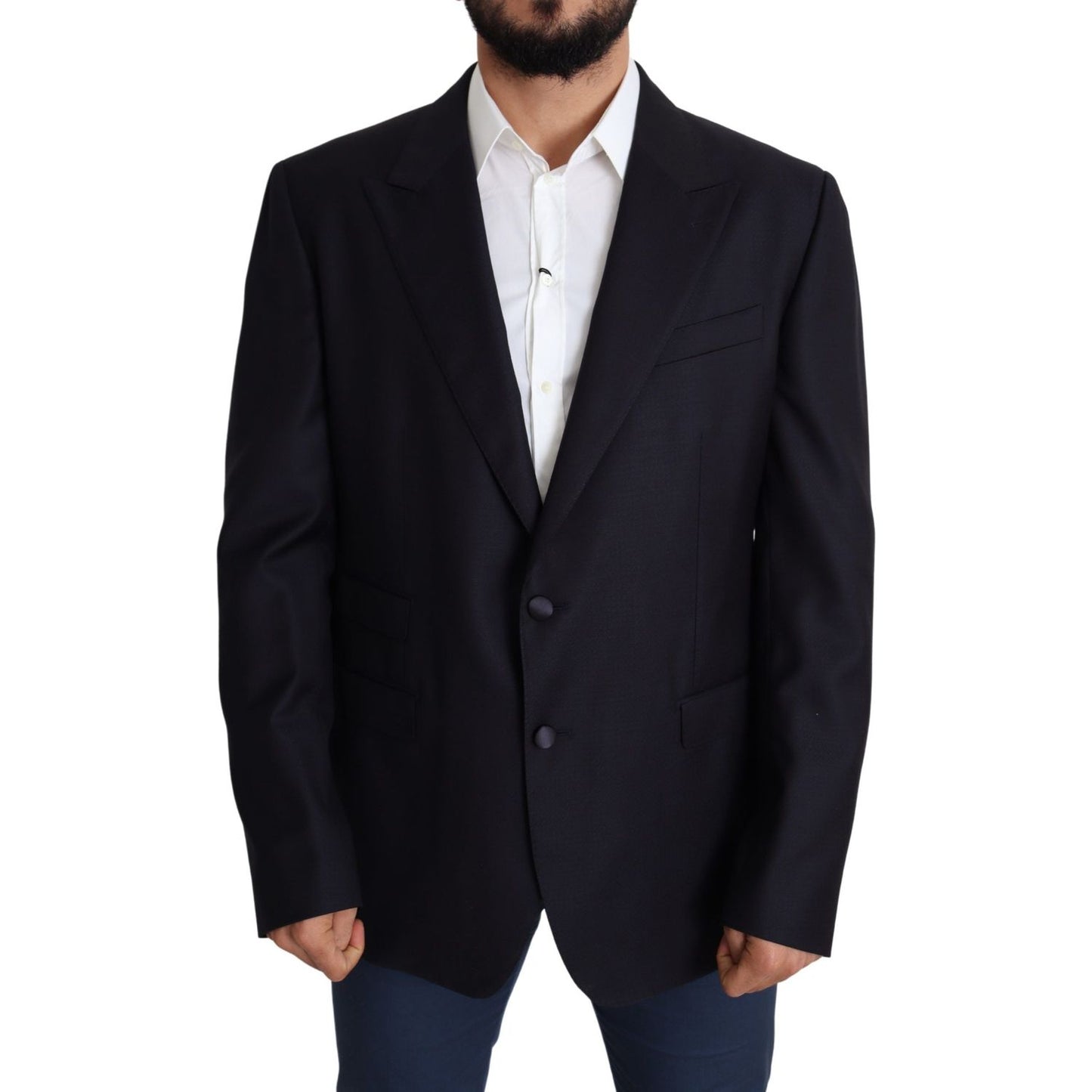 Dolce & Gabbana Black Wool Single Breasted NAPOLI Blazer KOS1829-56
