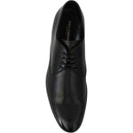 Dolce & Gabbana Derby Napoli Black Leather Dress Formal Shoes MV3540-41.5