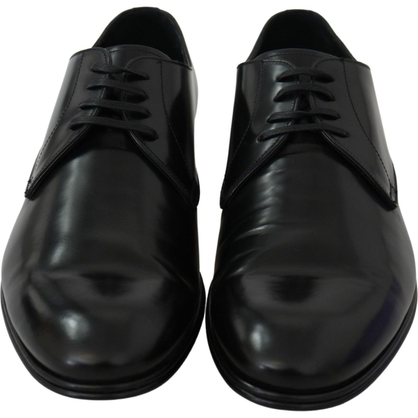 Dolce & Gabbana Derby Napoli Black Leather Dress Formal Shoes MV3540-41.5