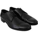 Dolce & Gabbana Derby Napoli Black Leather Dress Formal Shoes MV3540-41.5