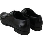 Dolce & Gabbana Derby Napoli Black Leather Dress Formal Shoes MV3540-41.5
