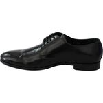 Dolce & Gabbana Derby Napoli Black Leather Dress Formal Shoes MV3540-41.5