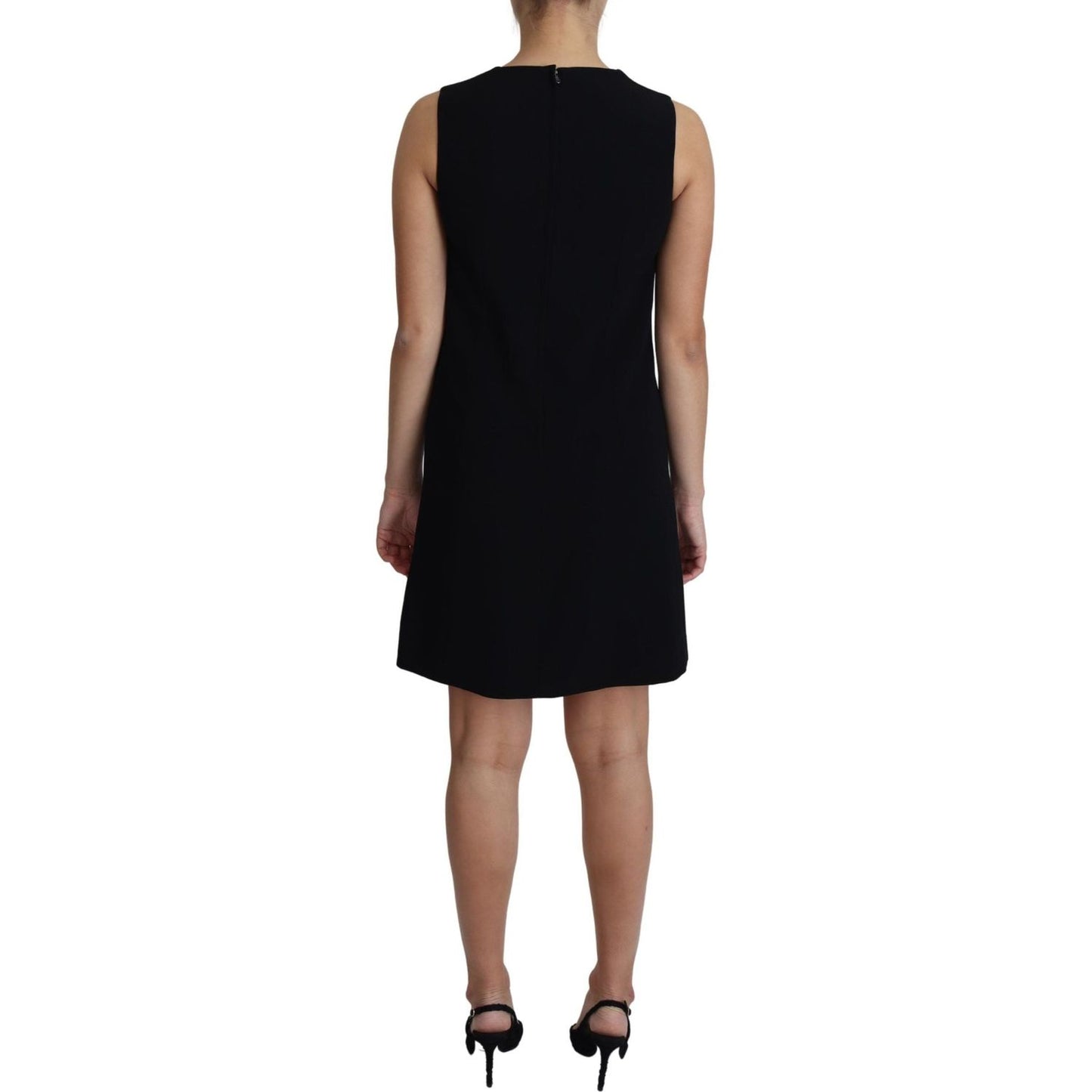 Dolce & Gabbana Black Viscose Stretch A-line Shift Mini Dress DR2647-41