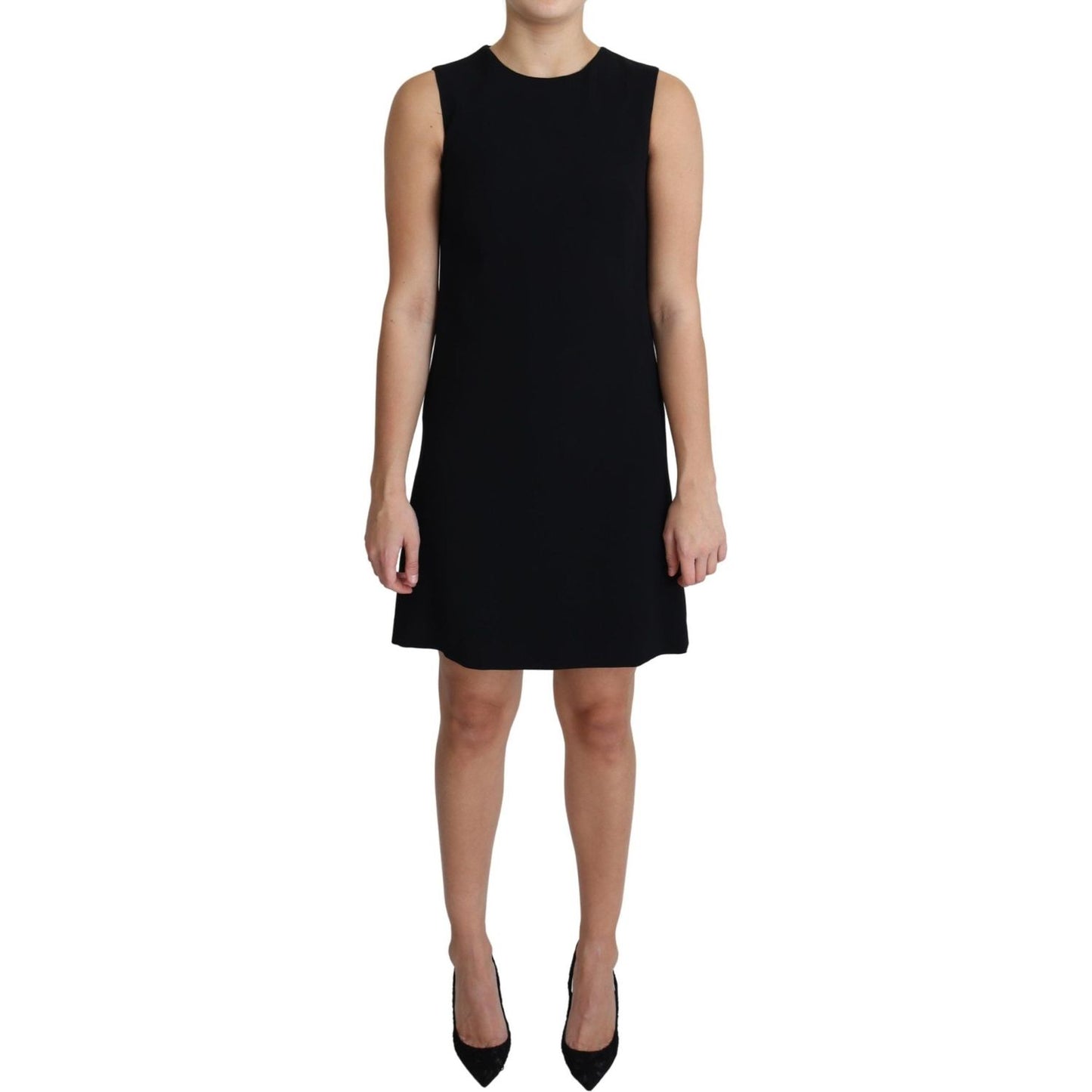Dolce & Gabbana Black Viscose Stretch A-line Shift Mini Dress DR2647-41