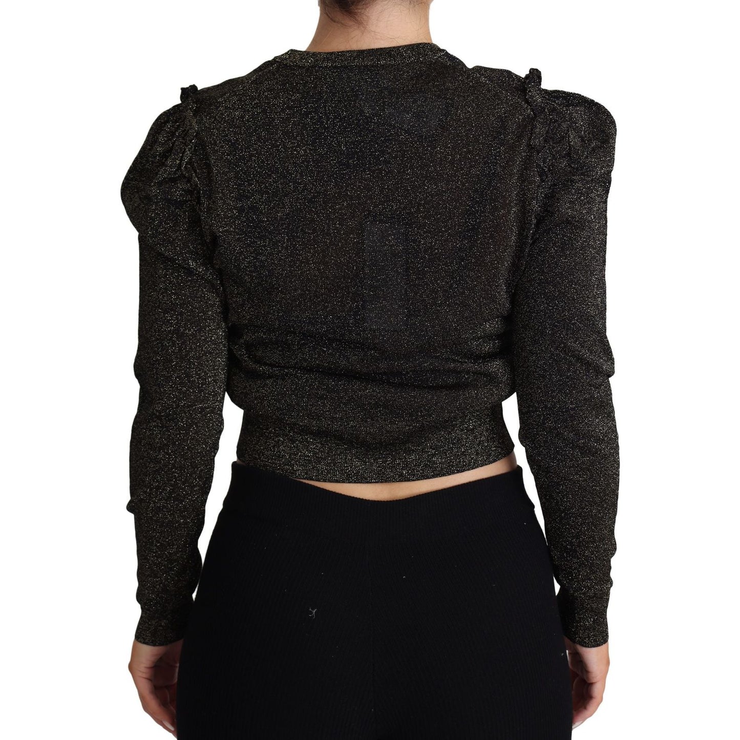 Dolce & Gabbana Black Gold Cropped Women Pullover Sweater TSH5690-36