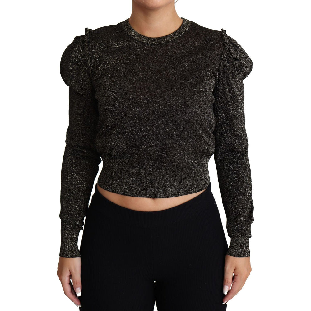 Dolce & Gabbana Black Gold Cropped Women Pullover Sweater TSH5690-36