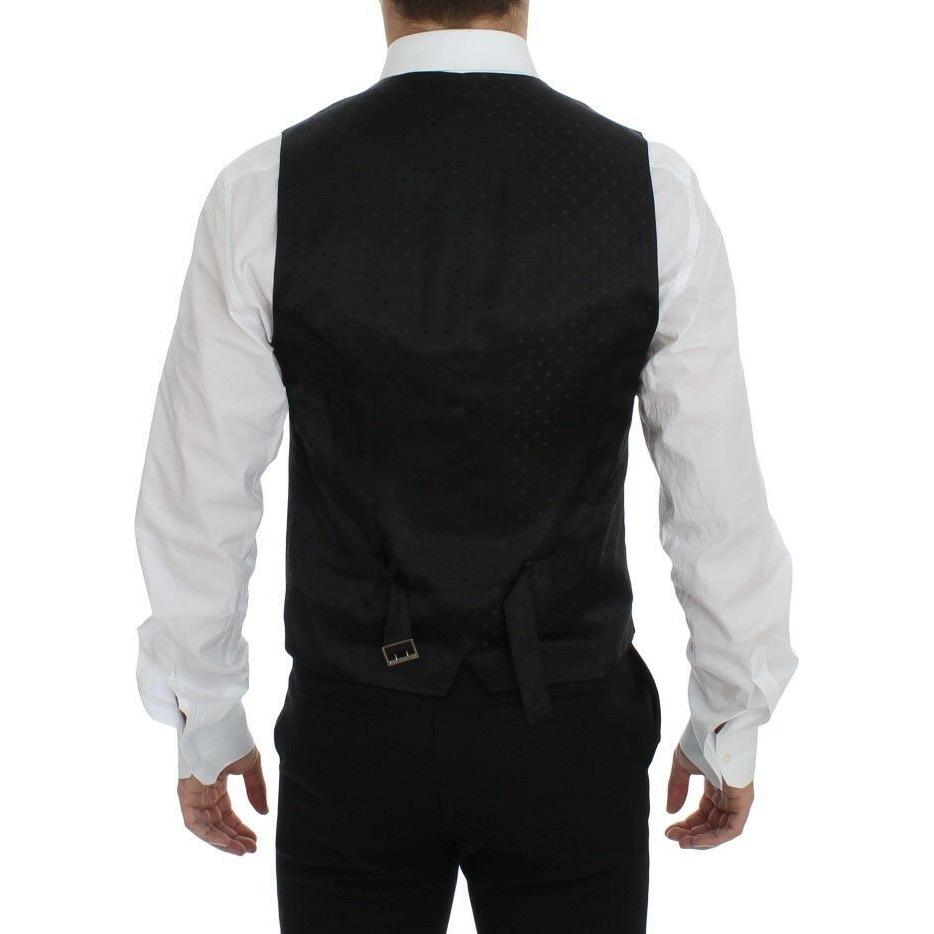 Dolce & Gabbana Black Wool Logo Dress Gilet Vest VE10113-48