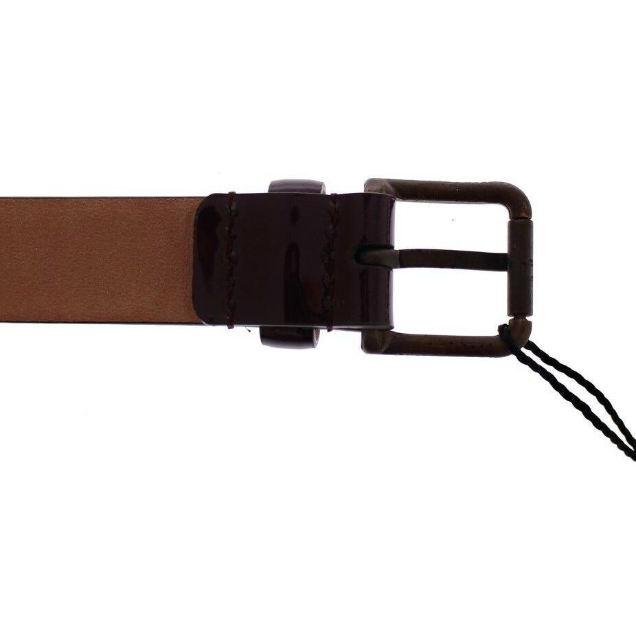 Dolce & Gabbana Purple Leather Logo Cintura Gürtel Belt