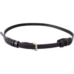 GF Ferre Black Leather Thin Gold Metal Chrome Buckle Belt BEL8029-85