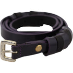 GF Ferre Black Leather Thin Gold Metal Chrome Buckle Belt BEL8029-85