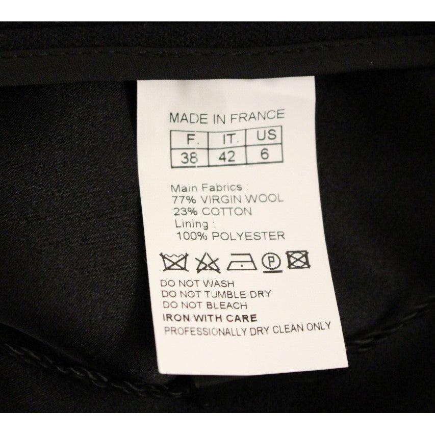 Corrado De Biase Black Metal Buttons Cotto Wool Skirt GSS10175-1
