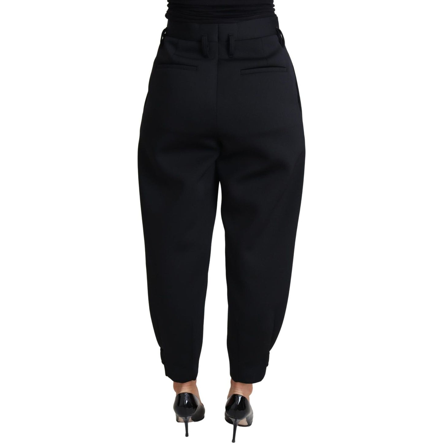 Dolce & Gabbana Black Cropped Dress High Waist Polyester Pants PAN71466-40
