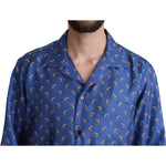 Dolce & Gabbana Blue Beach Chair Umbrella Print Silk Shirt TSH6168 -39