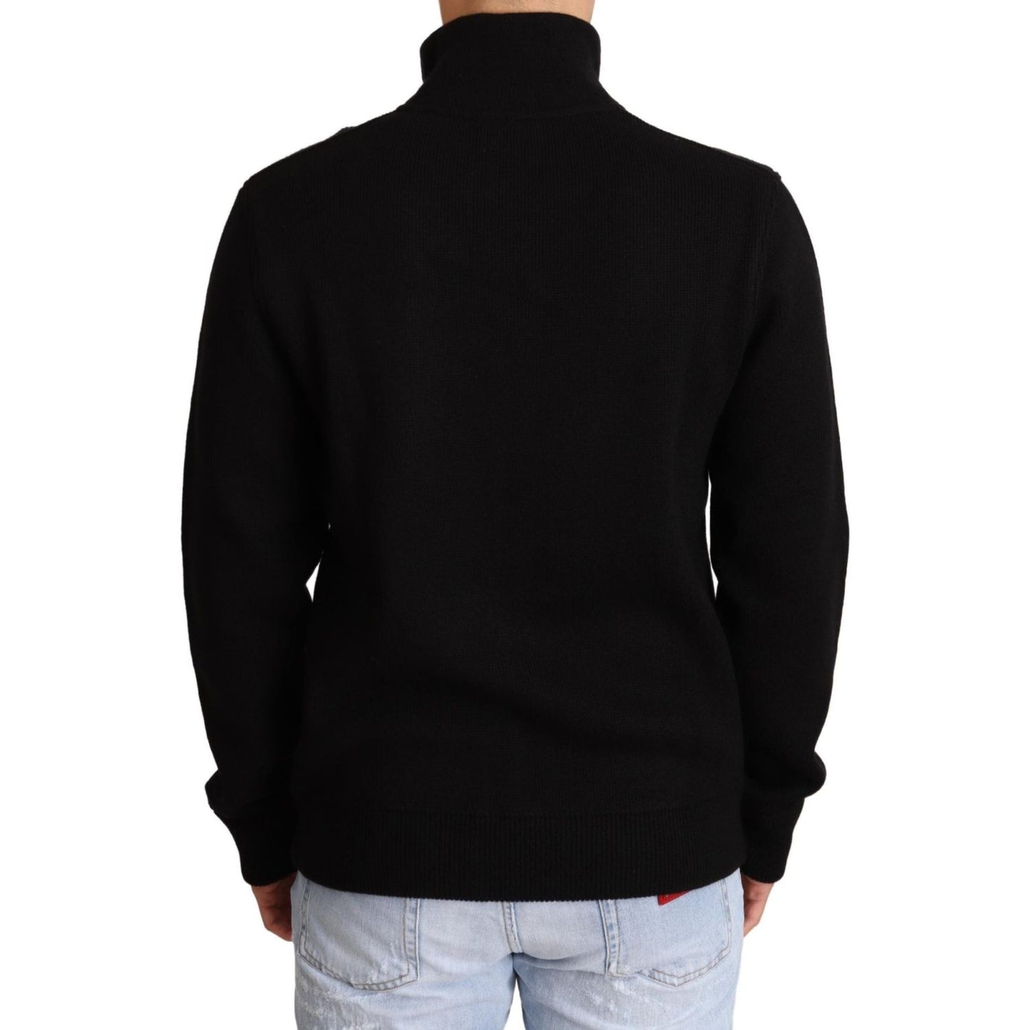 Dolce & Gabbana Black Cashmere Zipper Mens Sweater TSH6386-46