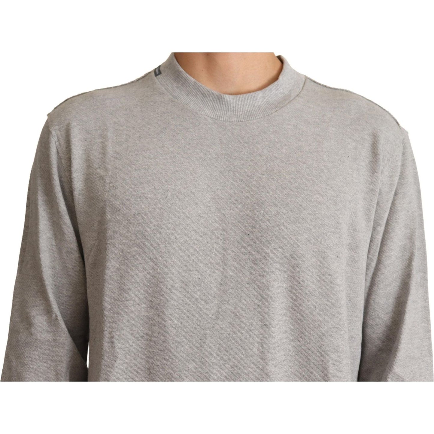 Dolce & Gabbana Gray Cotton Crewneck Pullover Sweater TSH6358-50