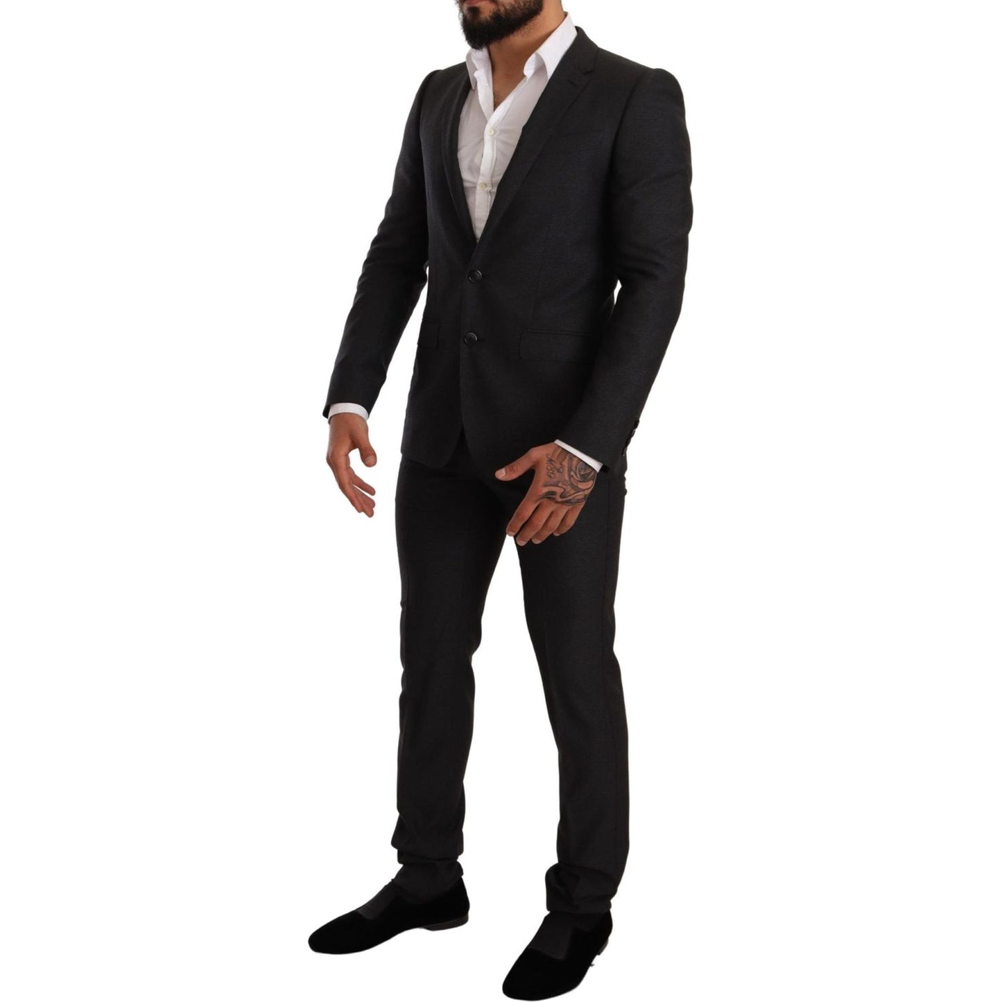 Dolce & Gabbana Gray Wool MARTINI Slim Fit Set Suit KOS1880-44