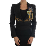 Dolce & Gabbana Black Crystal Fairy Tale Blazer Jacket JKT1118- 46
