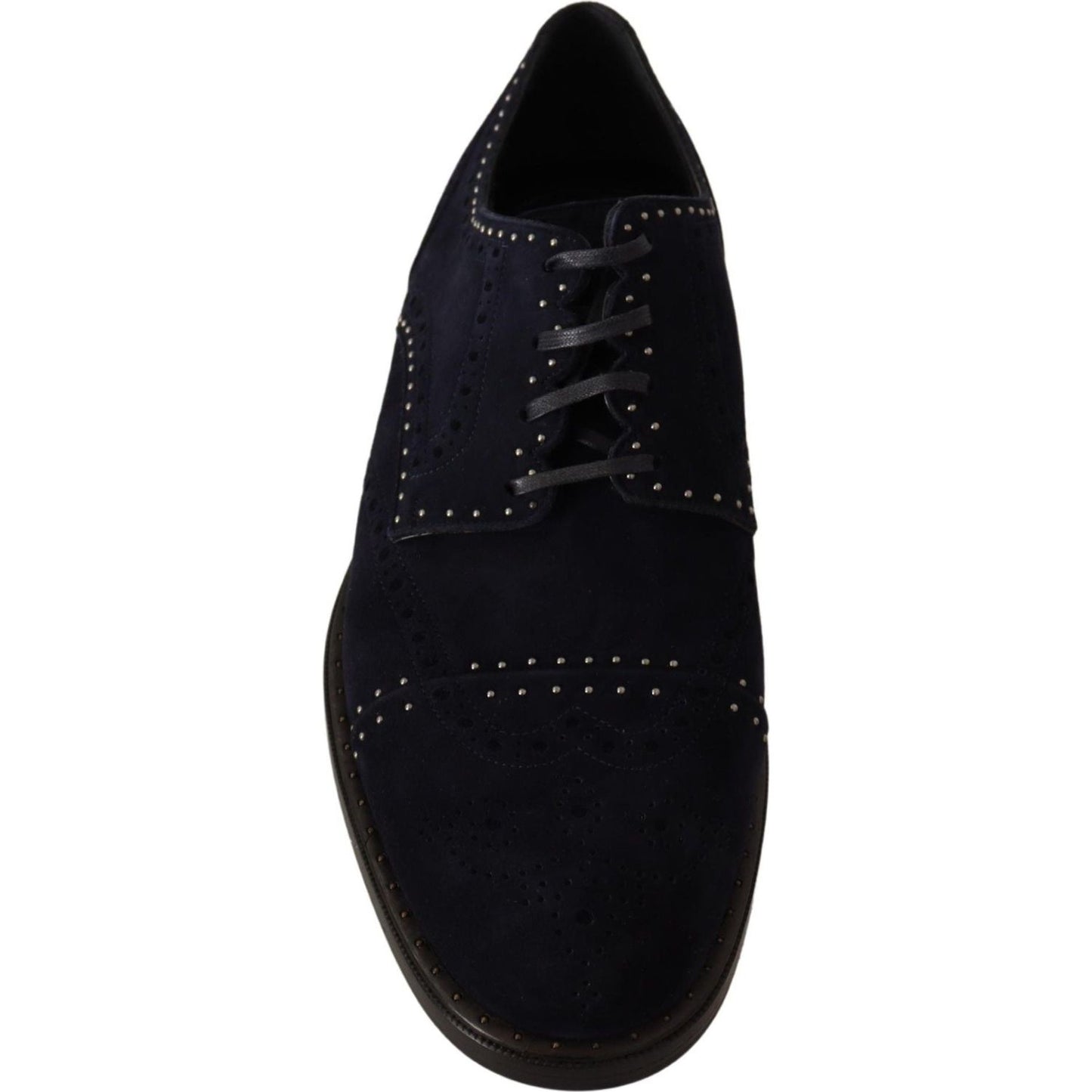 Dolce & Gabbana Blue Suede Leather Derby Studded Shoes MV1933 -44