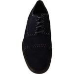 Dolce & Gabbana Blue Suede Leather Derby Studded Shoes MV1933 -44