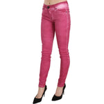 Dolce & Gabbana Pink Velvet Mid Waist Skinny Trouser Pants PAN70628-26