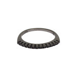 Nialaya Black CZ Rhodium 925 Silver Womens Ring SIG19108-US3