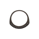 Nialaya Black CZ Rhodium 925 Silver Womens Ring SIG19108-US3