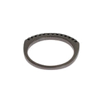 Nialaya Black CZ Rhodium 925 Silver Womens Ring SIG19108-US3