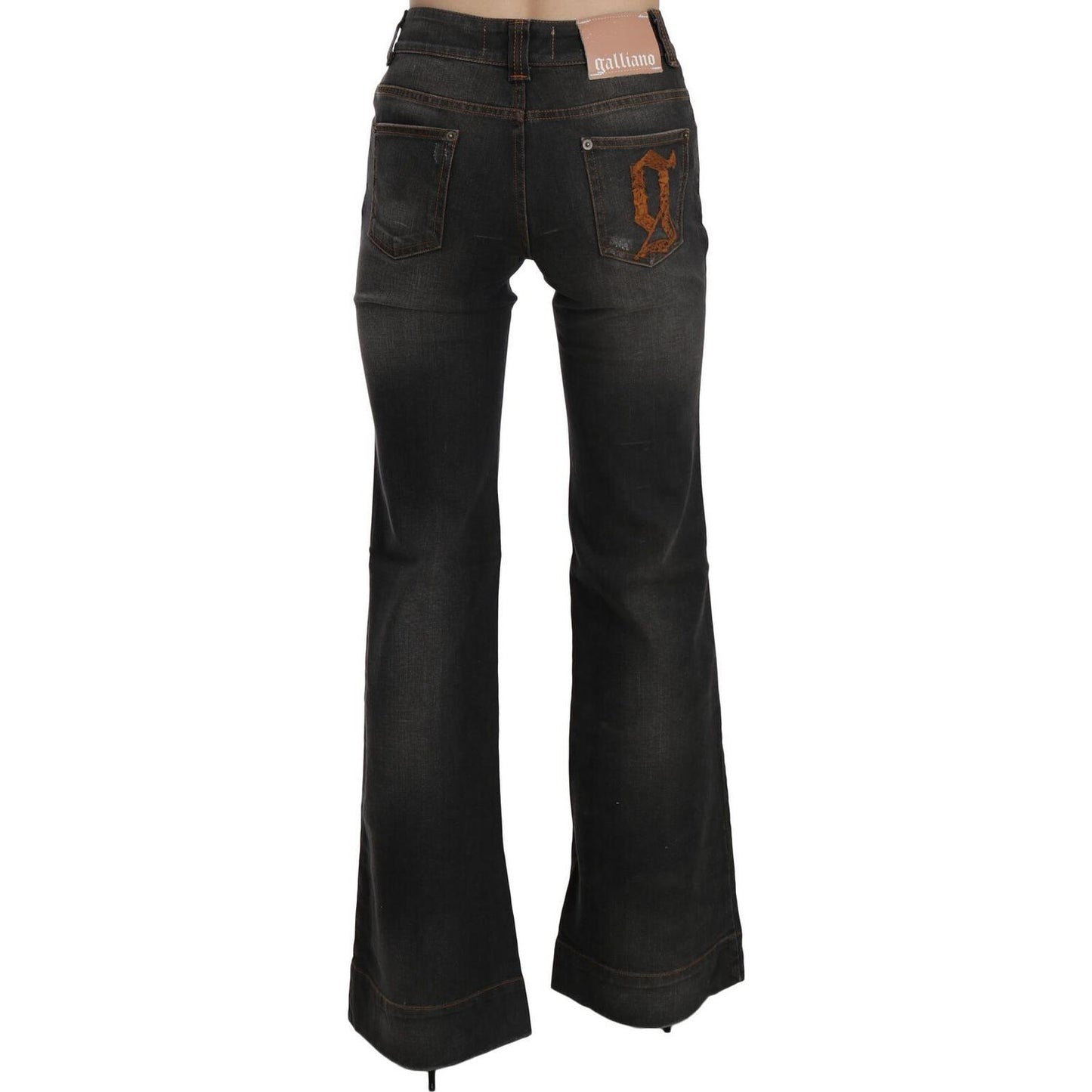 Dolce & Gabbana Black Washed Mid Waist Flared Denim Casual Jeans PAN70553- 24
