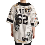 Dolce & Gabbana White Cotton Crystal Charms Amore Shirt JKT3058 - 38