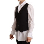 Dolce & Gabbana Black Button Down Sleeveless Vest Polyester Top TSH7063 - 38