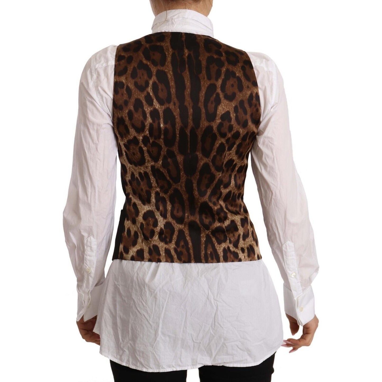Dolce & Gabbana Black Button Down Sleeveless Vest Polyester Top TSH7063 - 38